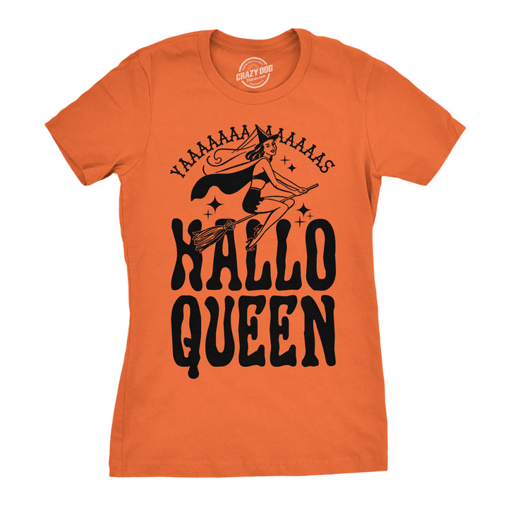 Funny Orange HalloQueen Womens T Shirt Nerdy Halloween Tee