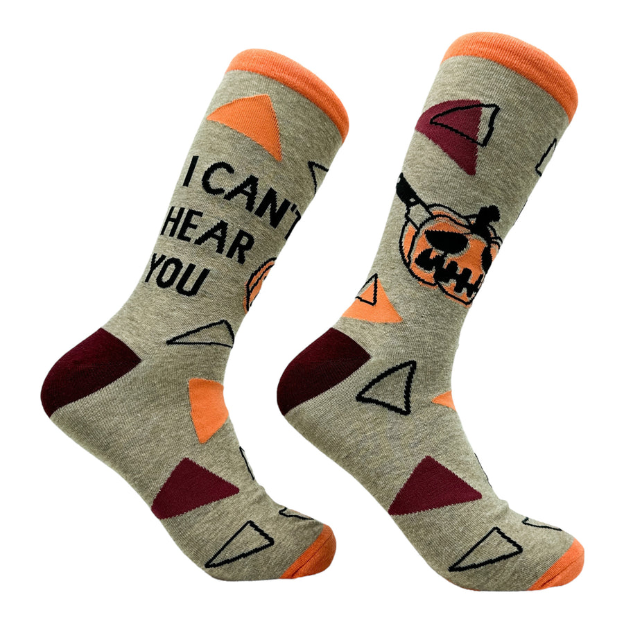 Funny Multi - HEAR Men's I Cant Hear You Sock Nerdy Halloween Sarcastic Tee