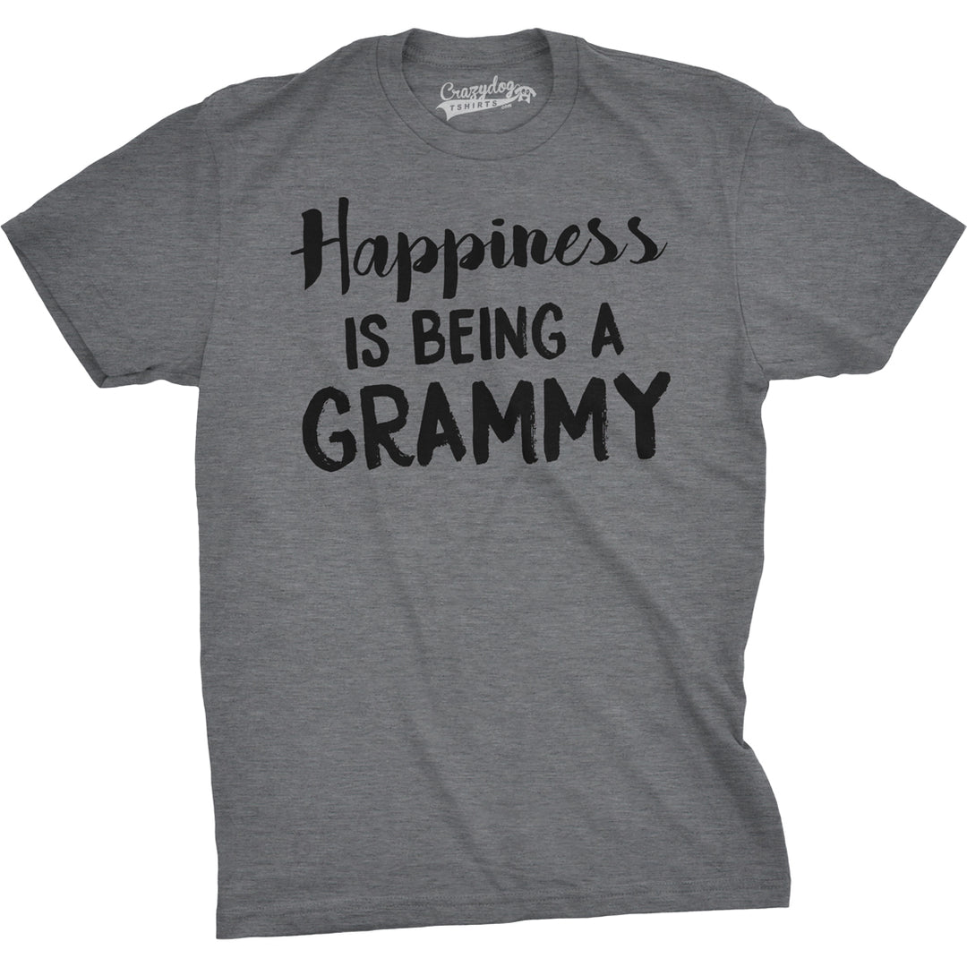 Funny Dark Heather Grey Happiness Is Being A Grammy Mens T Shirt Nerdy Mother's Day Grandmother Tee