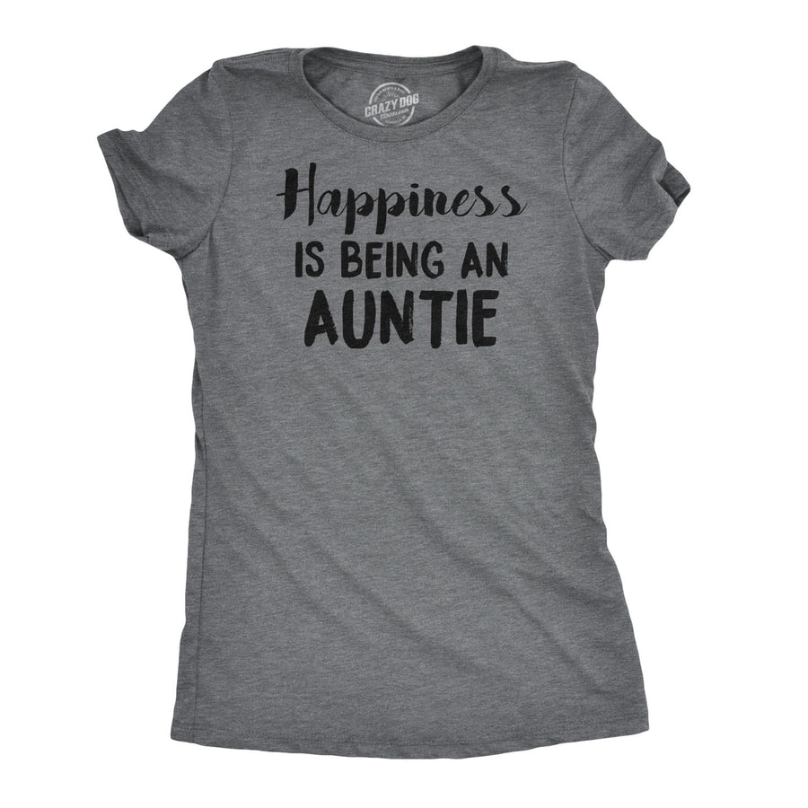 Funny Happiness is Being an Auntie Womens T Shirt Nerdy Aunt Tee