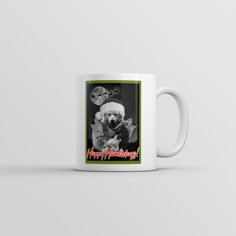 Funny White Happy Howlidays Coffee Mug Nerdy Christmas Dog sarcastic Tee