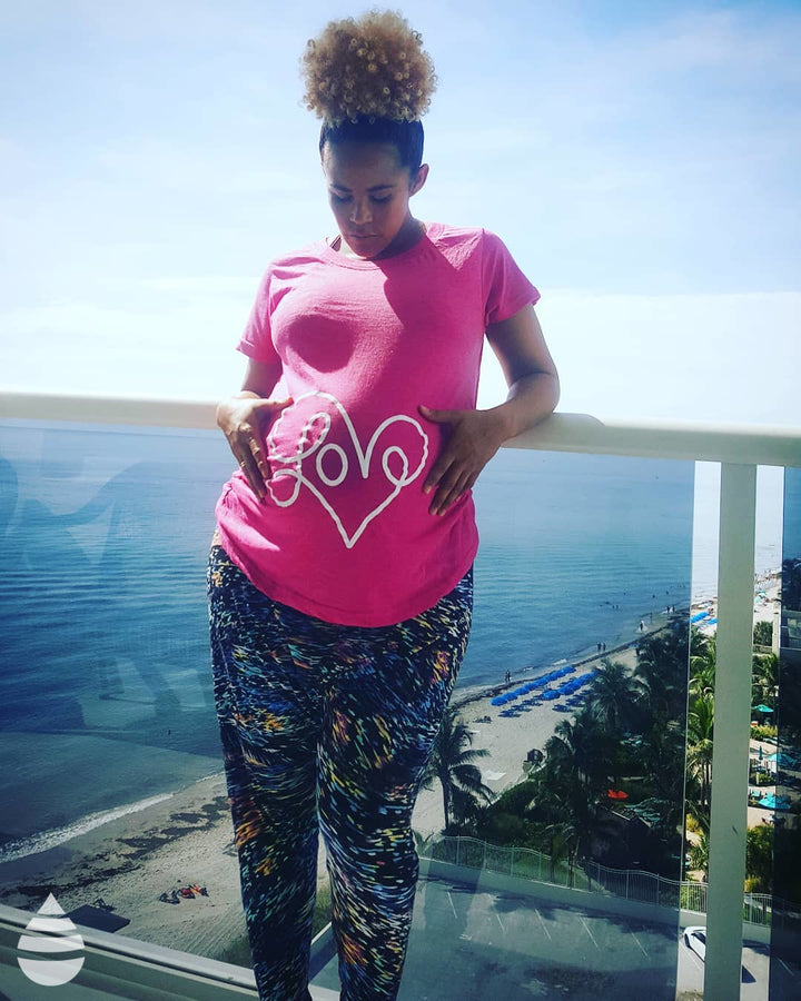 Love Script Heart Maternity T Shirt