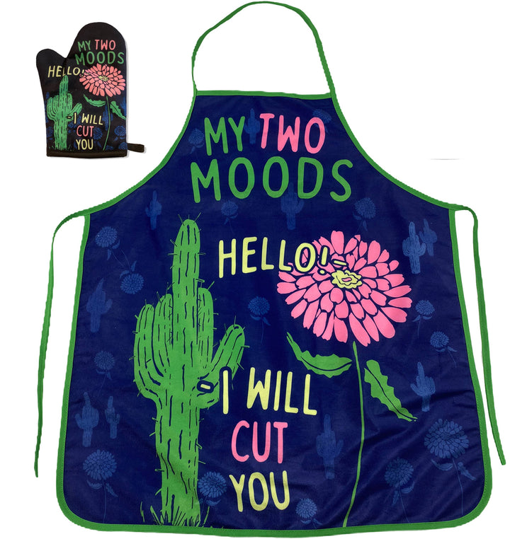 Funny Black My Two Moods Hello I Will Cut You Oven Mitt + Apron Nerdy Sarcastic Introvert Tee