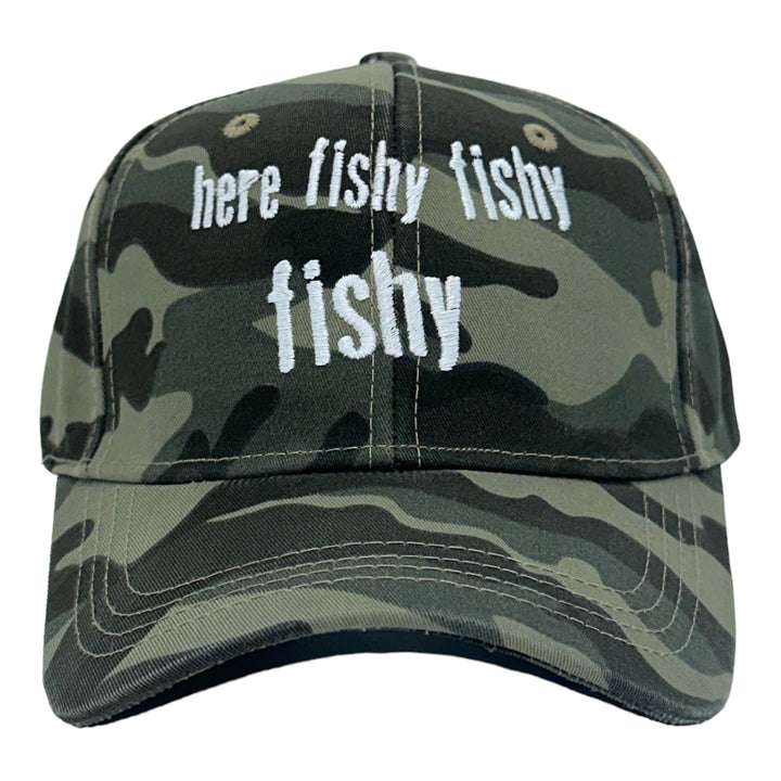 Funny Camo - Here Fishy Fishy Here Fishy Fishy Fishy Nerdy Fishing Tee