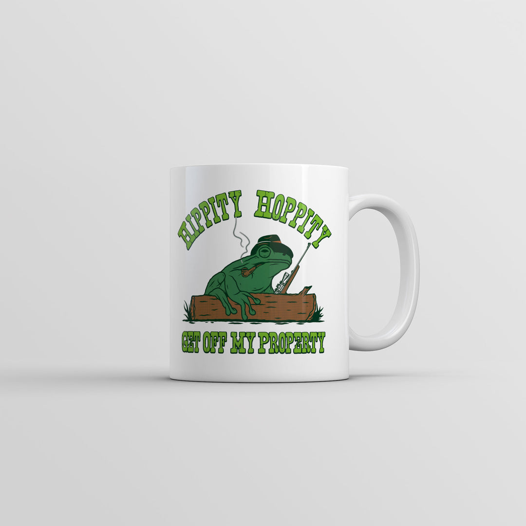 Funny White Hippity Hoppity Get Off My Property Coffee Mug Nerdy animal sarcastic Tee