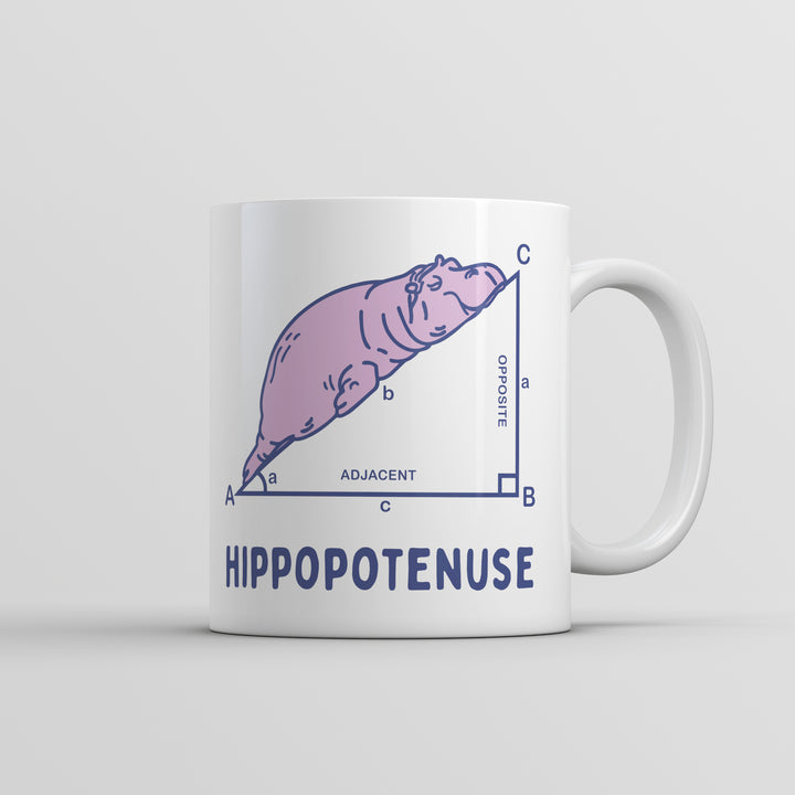 Funny White Hippopotenuse Coffee Mug Nerdy Animal Math Nerdy Tee