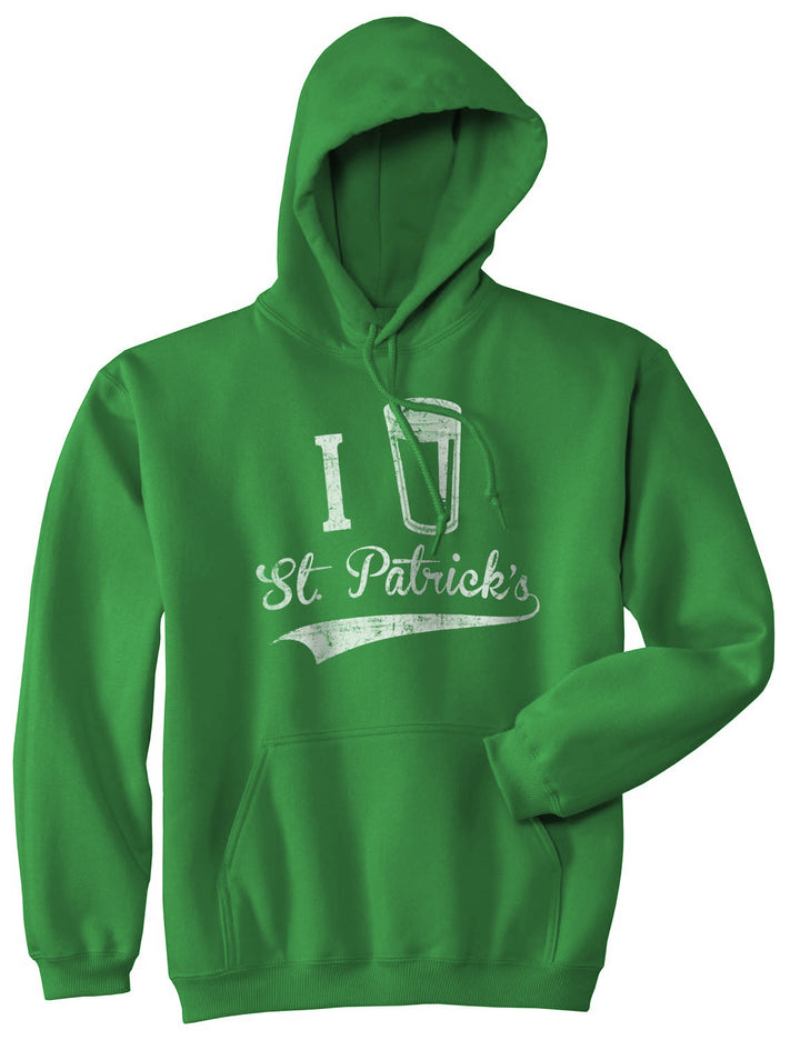 Funny Green I Beer St. Patrick's Day Hoodie Nerdy Saint Patrick's Day Beer Drinking Tee