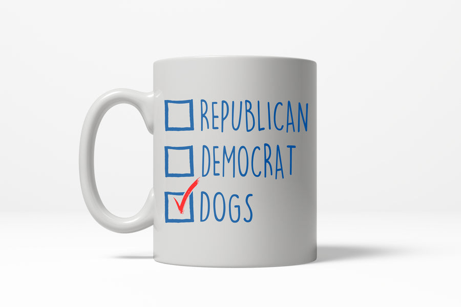 Funny White I Voted Dogs Coffee Mug Nerdy dog Tee