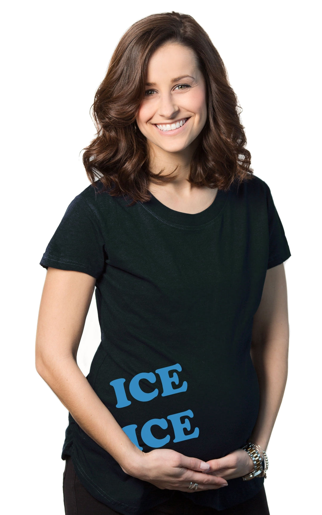 Funny Black Ice Ice Baby Maternity T Shirt Nerdy Music Tee