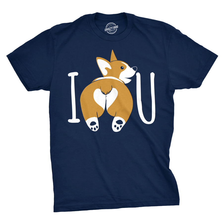 Funny Navy I Corgi Butt You Mens T Shirt Nerdy Dog Tee