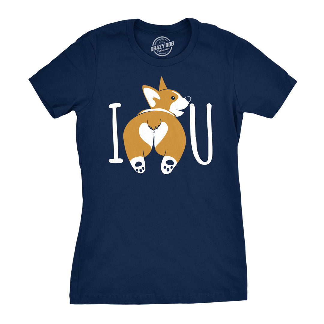 Funny Navy I Corgi Butt You Womens T Shirt Nerdy Dog Tee