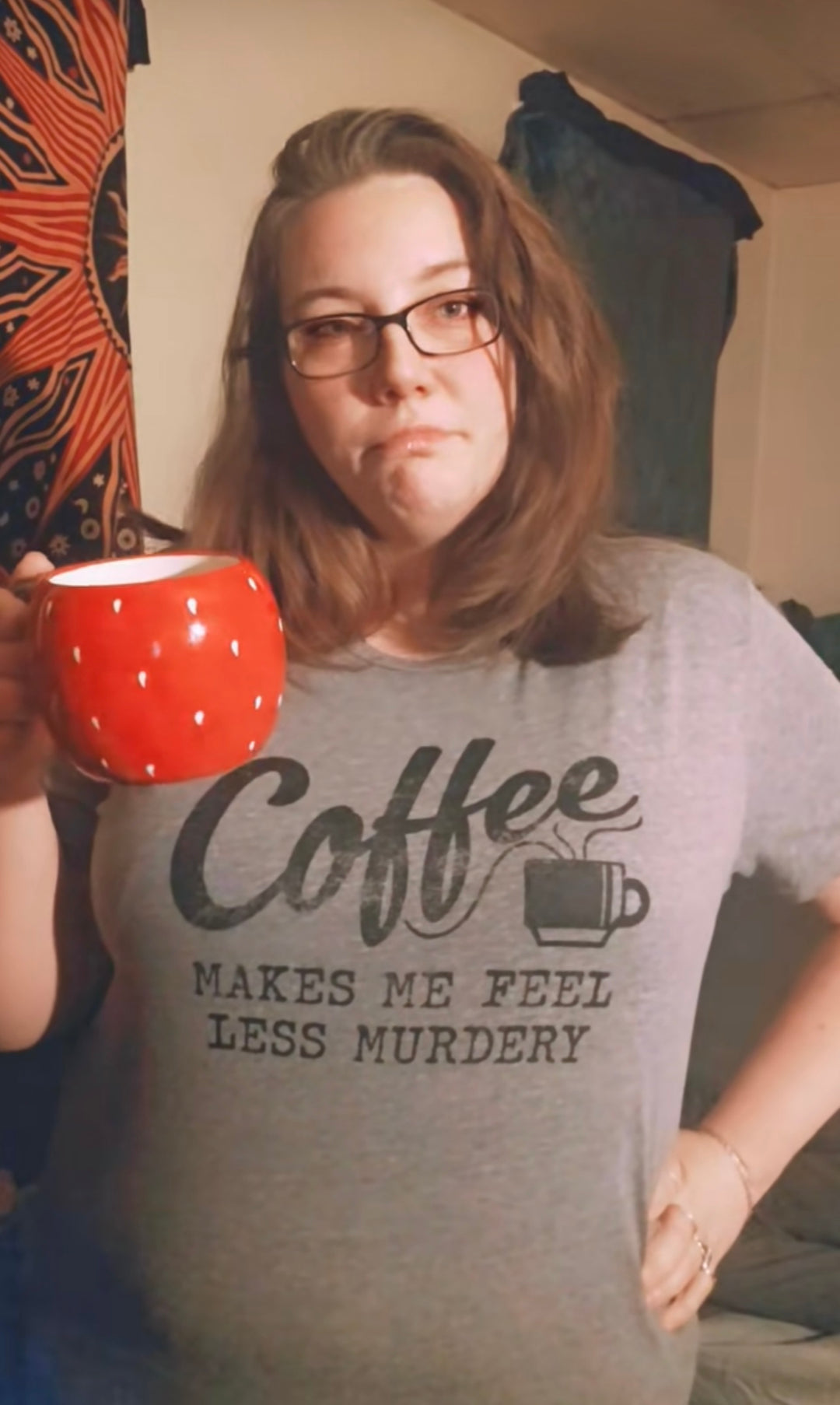 Coffee Makes Me Feel Less Murdery Women's T Shirt