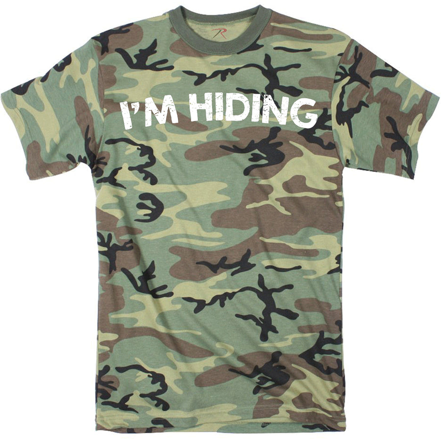 Funny Camo I'm Hiding Mens T Shirt Nerdy Sarcastic Tee