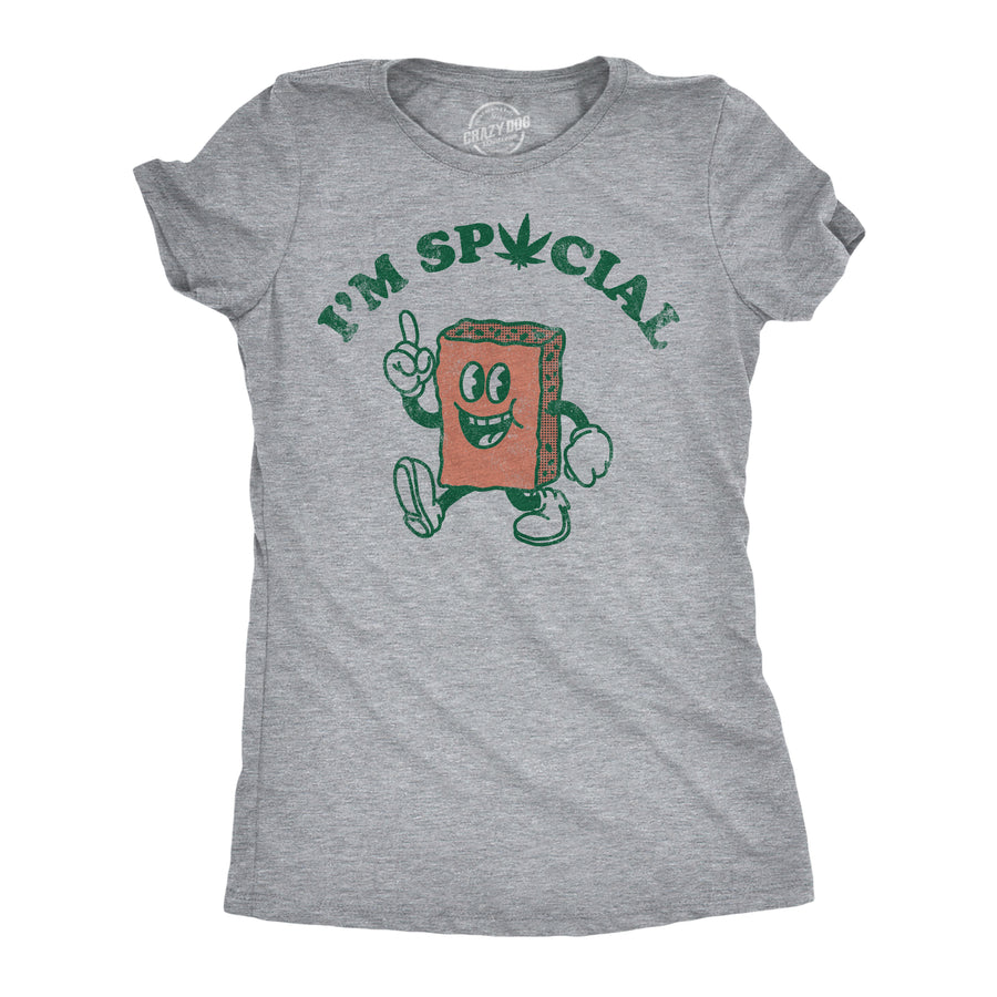 Funny Light Heather Grey - Im Special Im Special Womens T Shirt Nerdy 420 Food Tee