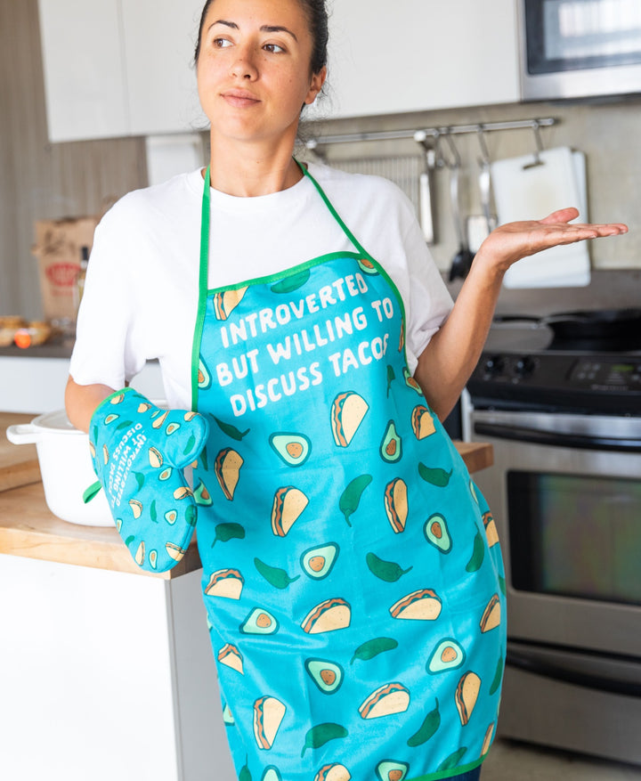 Introverted But Willing To Discuss Tacos Oven Mitt Bakeware