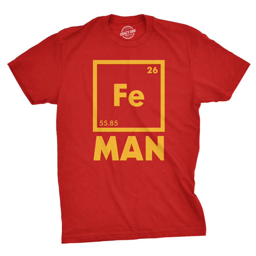 Funny Chemical Element For Iron Man Mens T Shirt Nerdy TV & Movies Science Tee