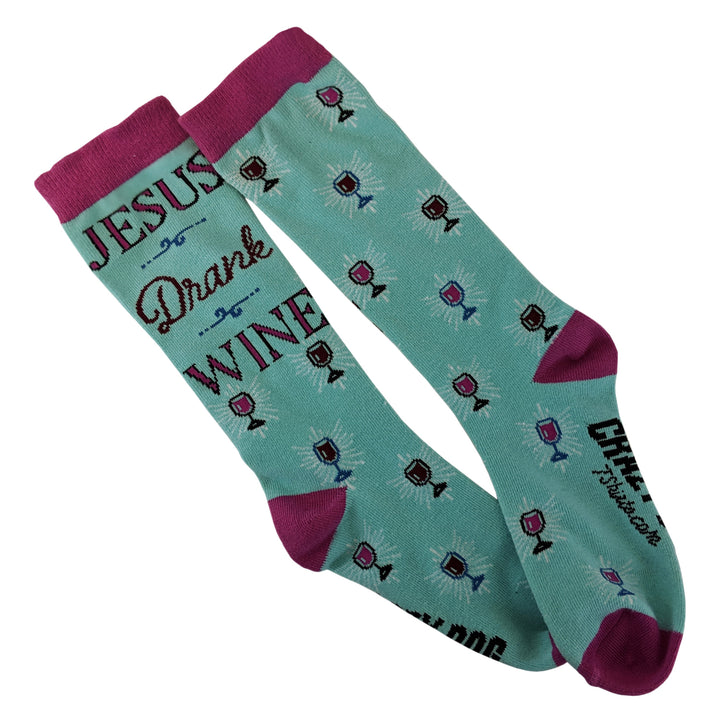 Womens Jesus Drank Wine Socks