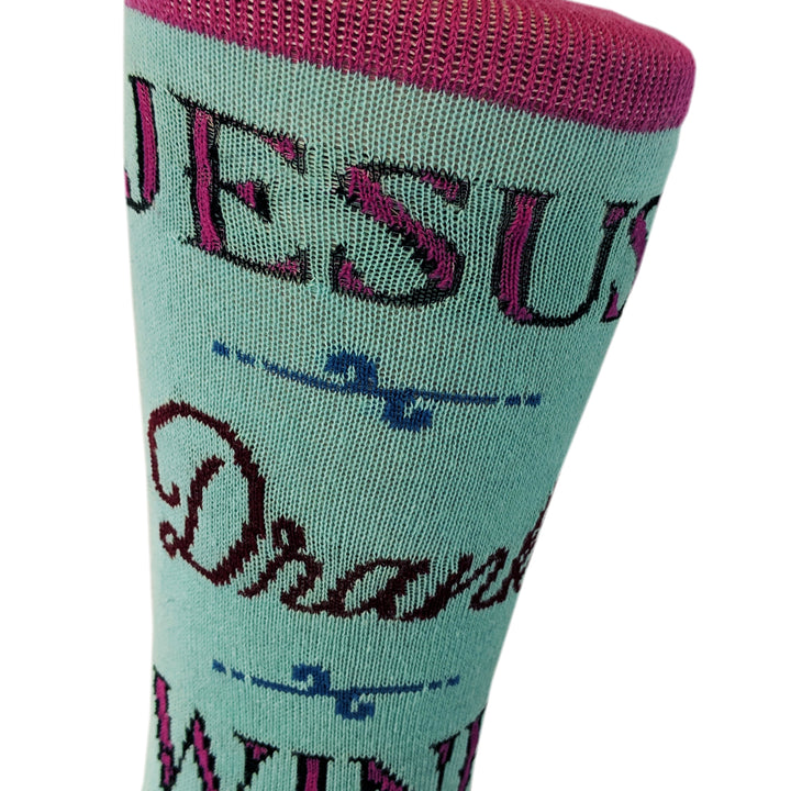 Womens Jesus Drank Wine Socks