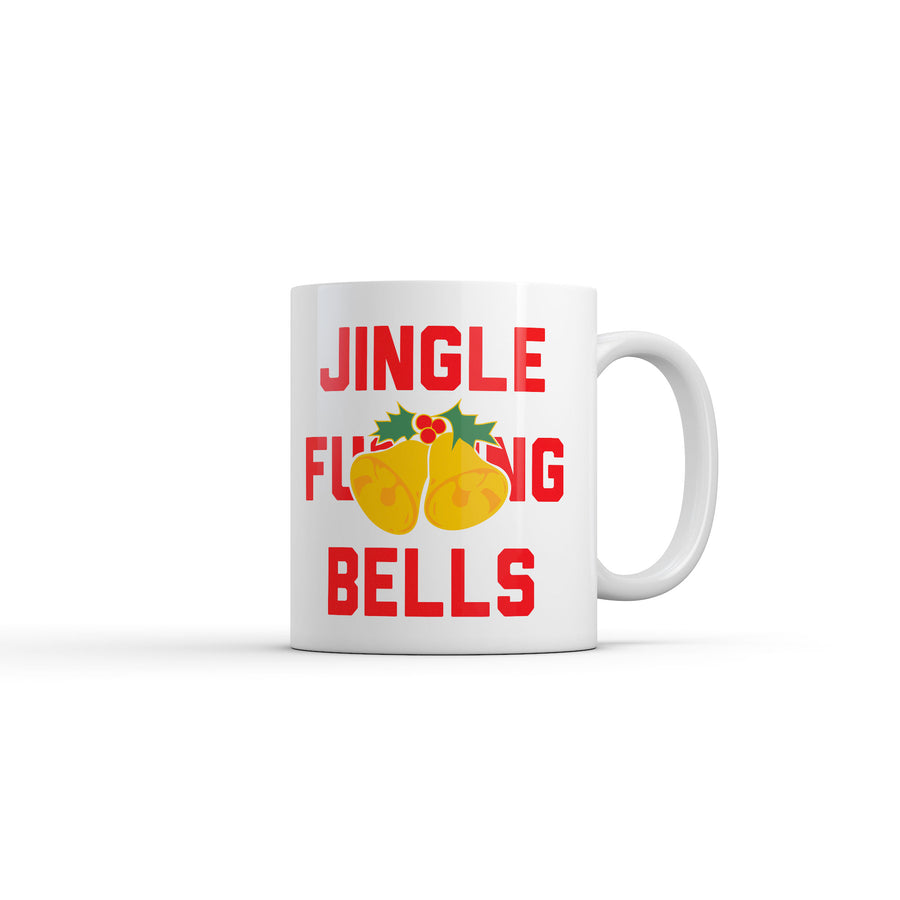 Funny White Jingle Fucking Bells Coffee Mug Nerdy Christmas Sarcastic Tee