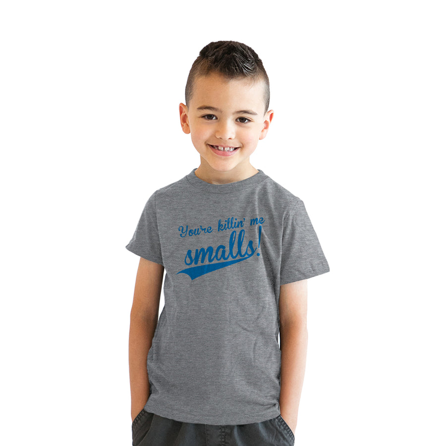 Funny Light Heather Grey You're Killing Me Smalls Youth T Shirt Nerdy TV & Movies Baseball Tee