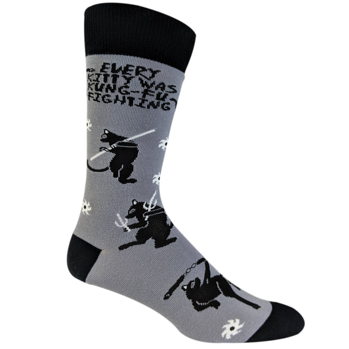 Mens Every Kitty Was Kung-Fu Fighting Socks