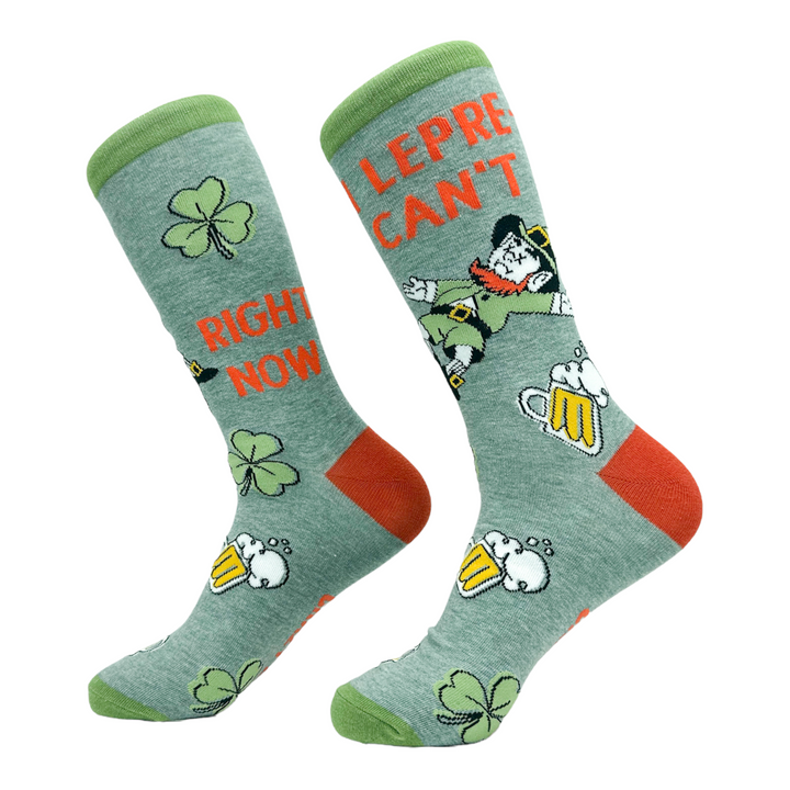 Men's I Leprecant Right Now Socks Funny St Paddys Day Parade Drinking Leprechaun Footwear