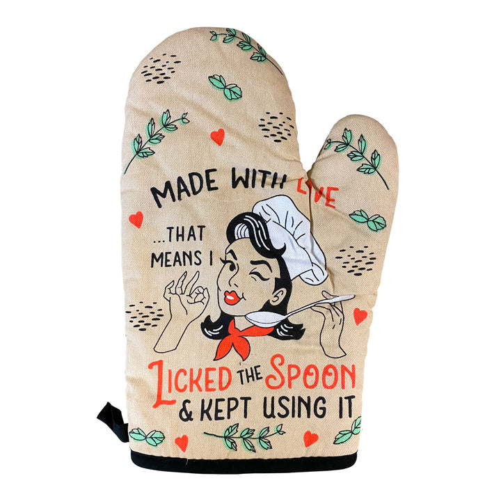 Made With Love That Means I Licked The Spoon Oven Mitt Bakeware