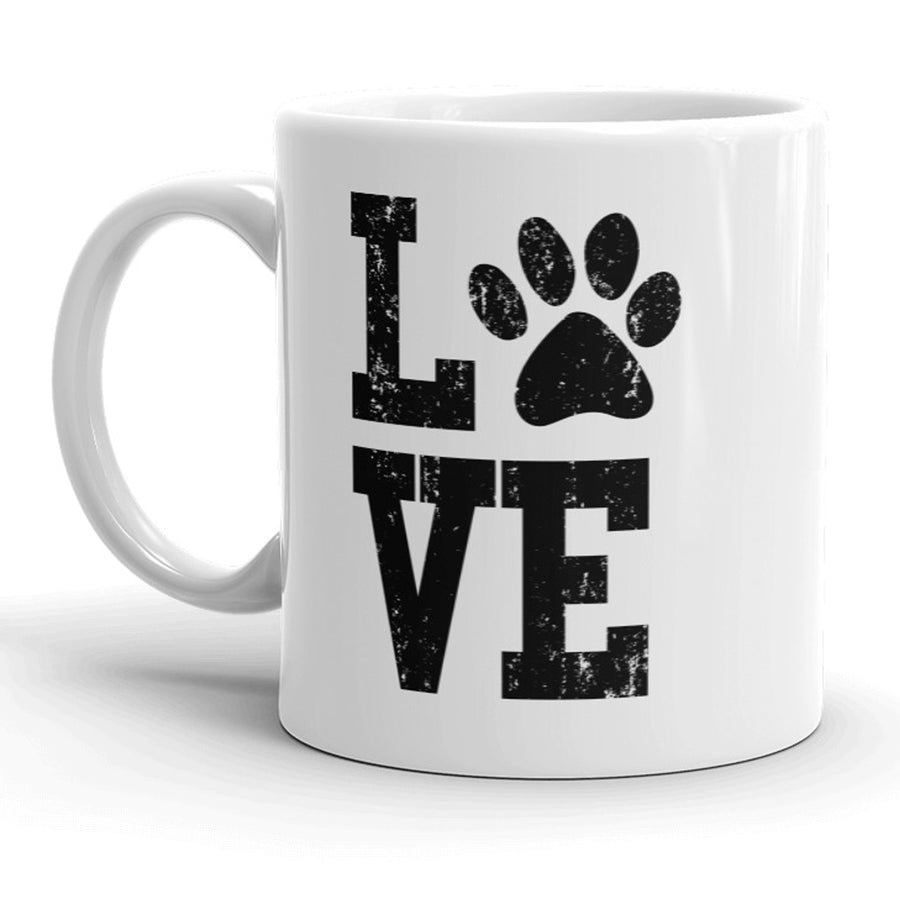 Funny White Love Paw Coffee Mug Nerdy dog Tee