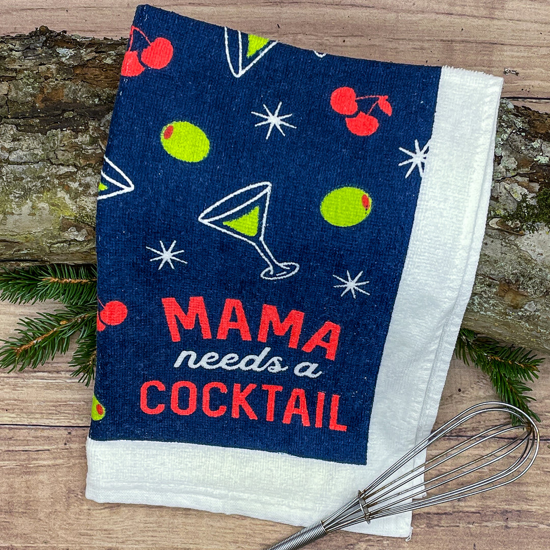 Mama Needs A Cocktail Tea Towel Tea Towel