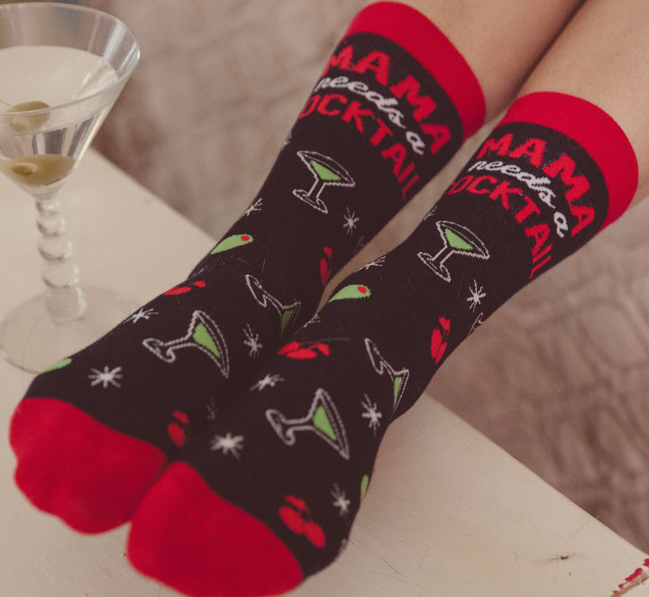 Womens Mama Needs A Cocktail Socks