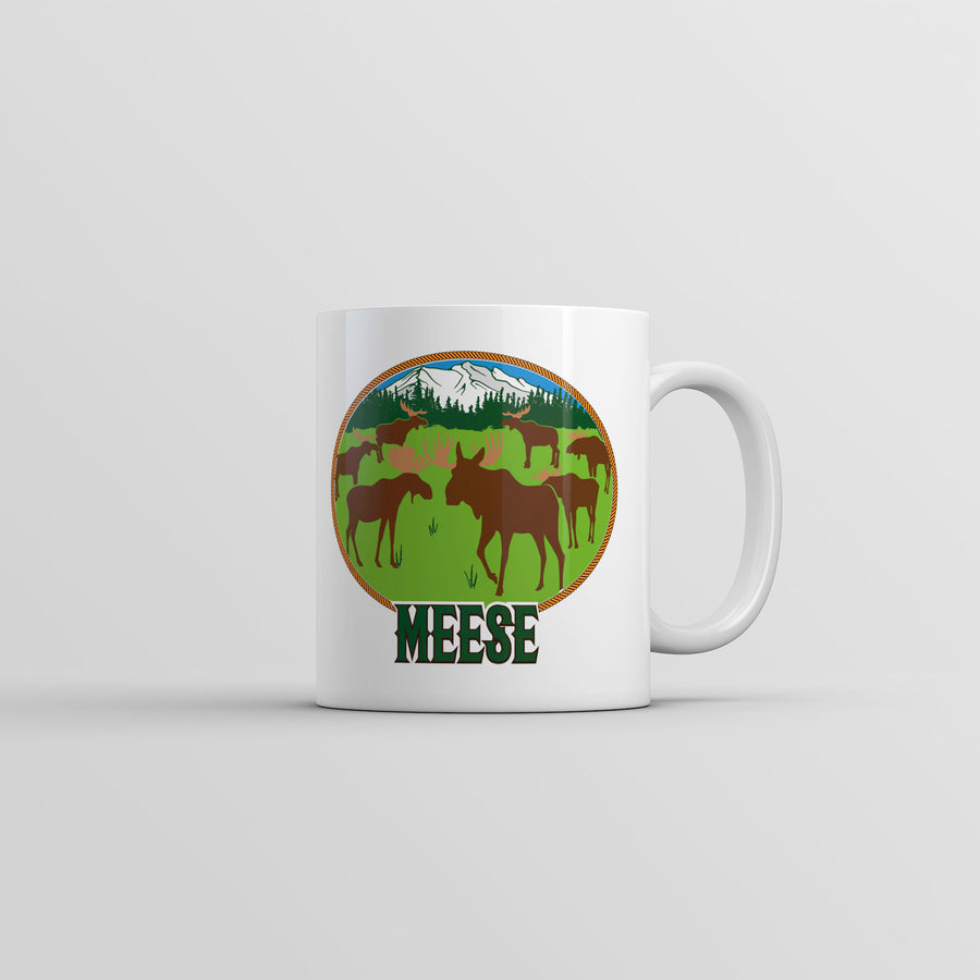 Funny White Meese Coffee Mug Nerdy animal sarcastic Tee