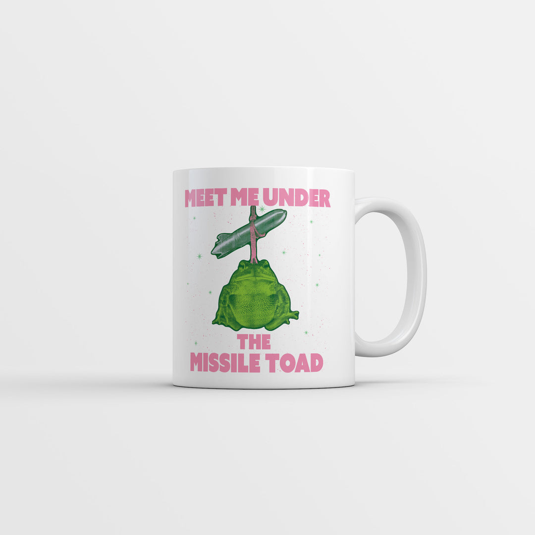 Funny White Meet Me Under The Missile Toad Coffee Mug Nerdy sarcastic Tee