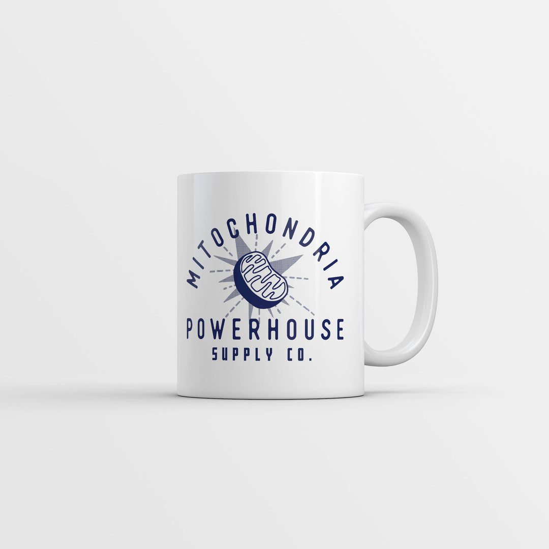 Funny White Mitochondria Powerhouse Supply Co Coffee Mug Nerdy Science sarcastic Tee