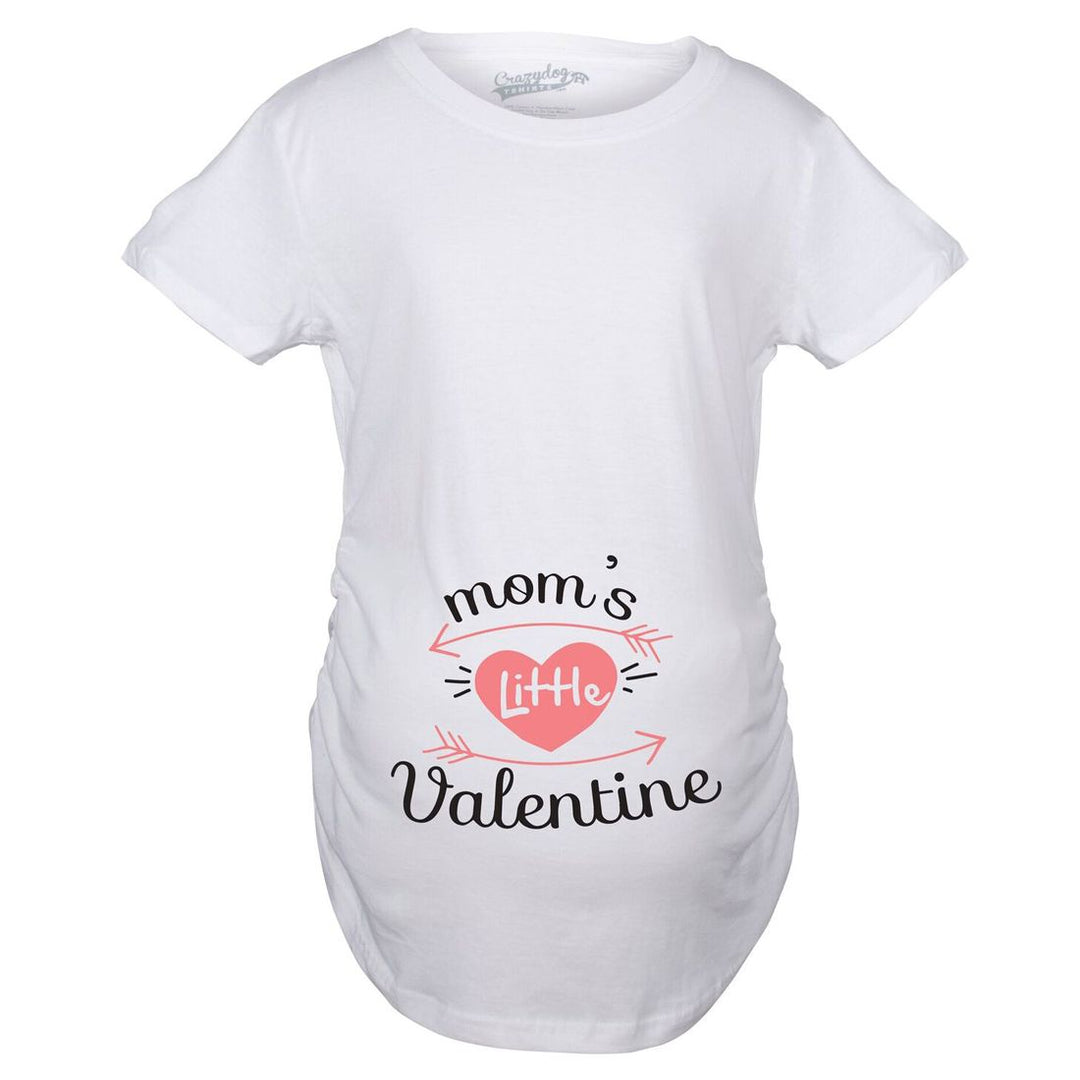 Funny White Mom's Little Valentine Maternity T Shirt Nerdy Valentine's Day Tee