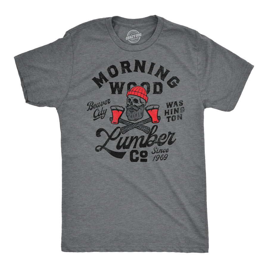 Funny Heather Black - Honk Bonk Morning Wood Lumber Co Mens T Shirt Nerdy sex Tee