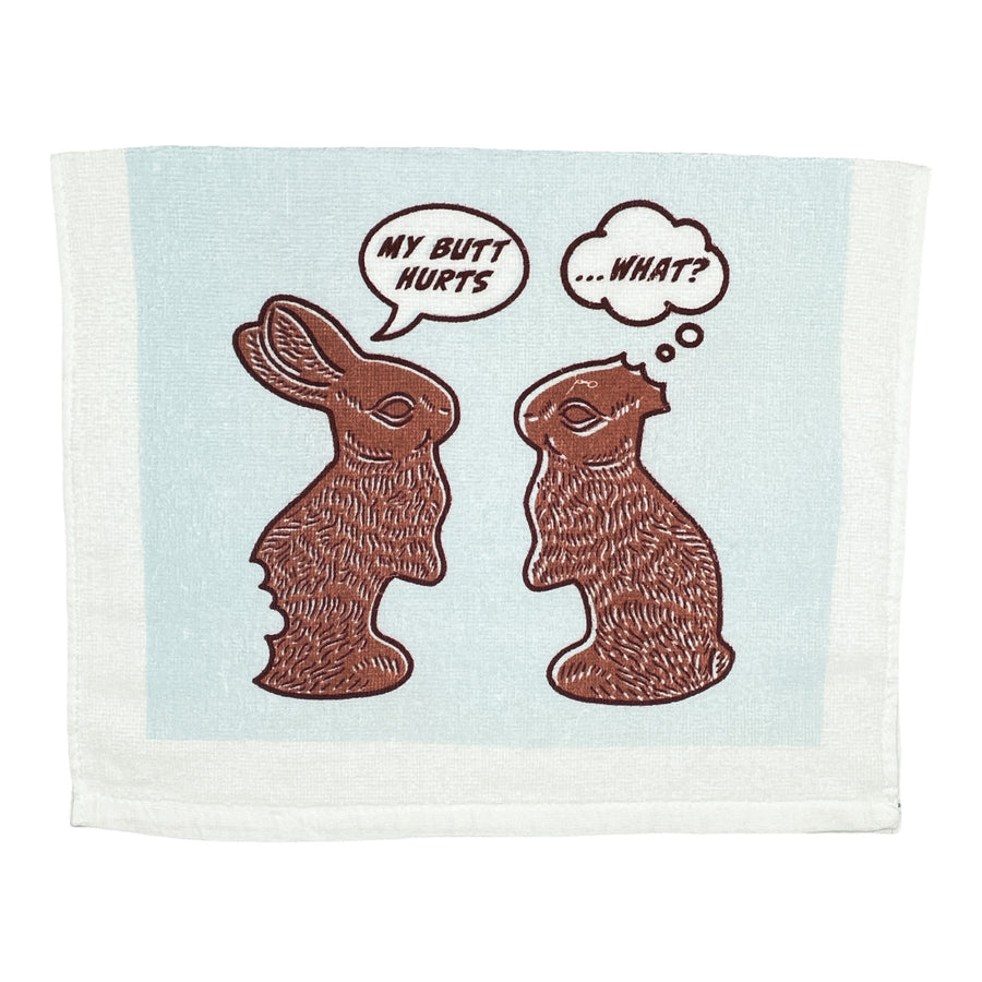 Funny My Butt Hurts My Butt Hurts Tea Towel Nerdy Easter Tee