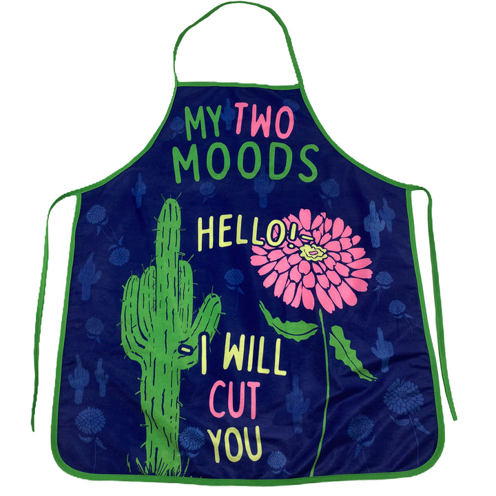 Funny Black My Two Moods Hello I Will Cut You Apron Nerdy Sarcastic Introvert Tee