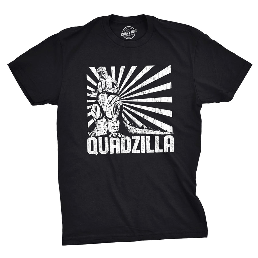 Funny Black Quadzilla Mens T Shirt Nerdy fitness TV & Movies Tee