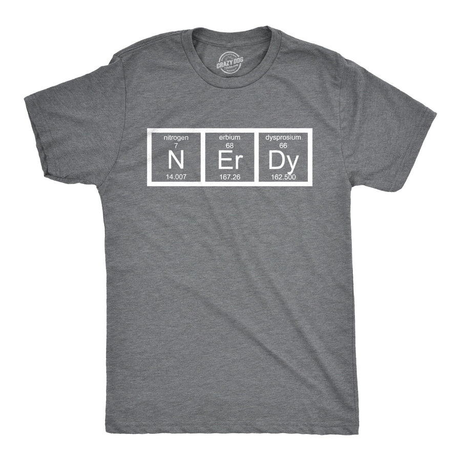 Funny Light Heather Grey Element of Nerdy Mens T Shirt Nerdy Nerdy Science Tee