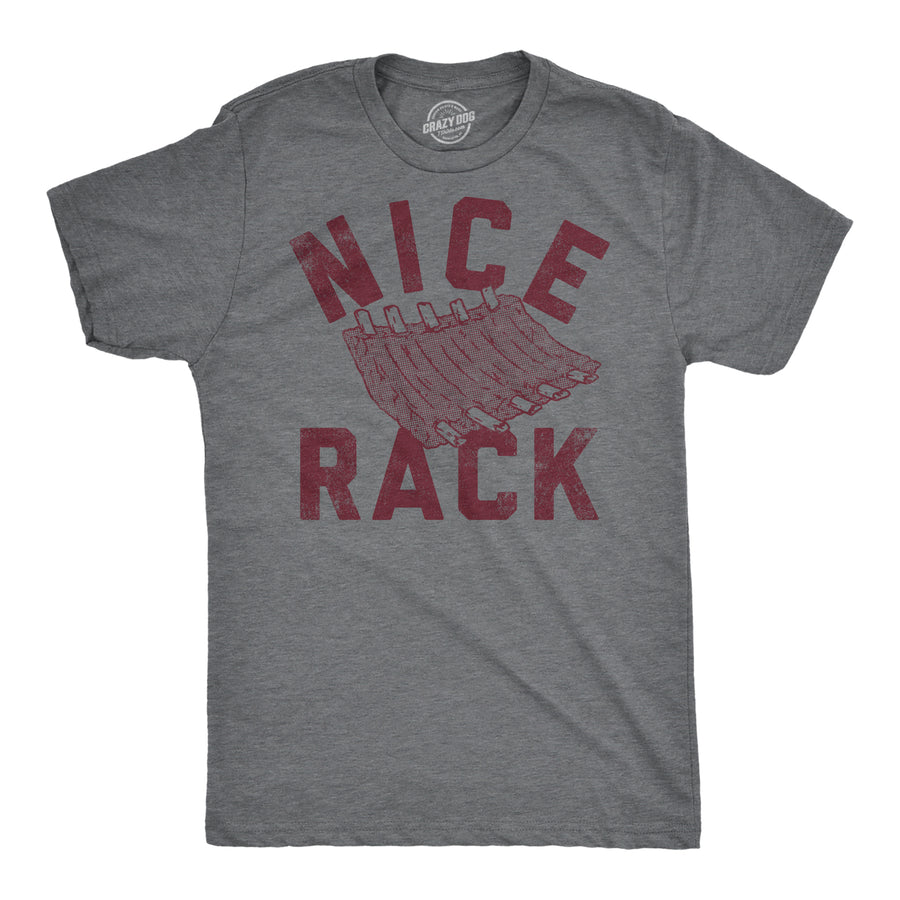 Funny Dark Heather Grey - Nice Rack Nice Rack Mens T Shirt Nerdy Food sarcastic Tee