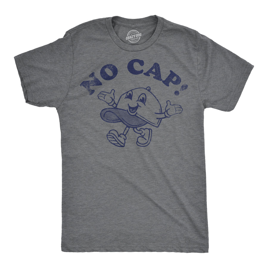 Funny Dark Heather Grey - No Cap No Cap Mens T Shirt Nerdy sarcastic Tee