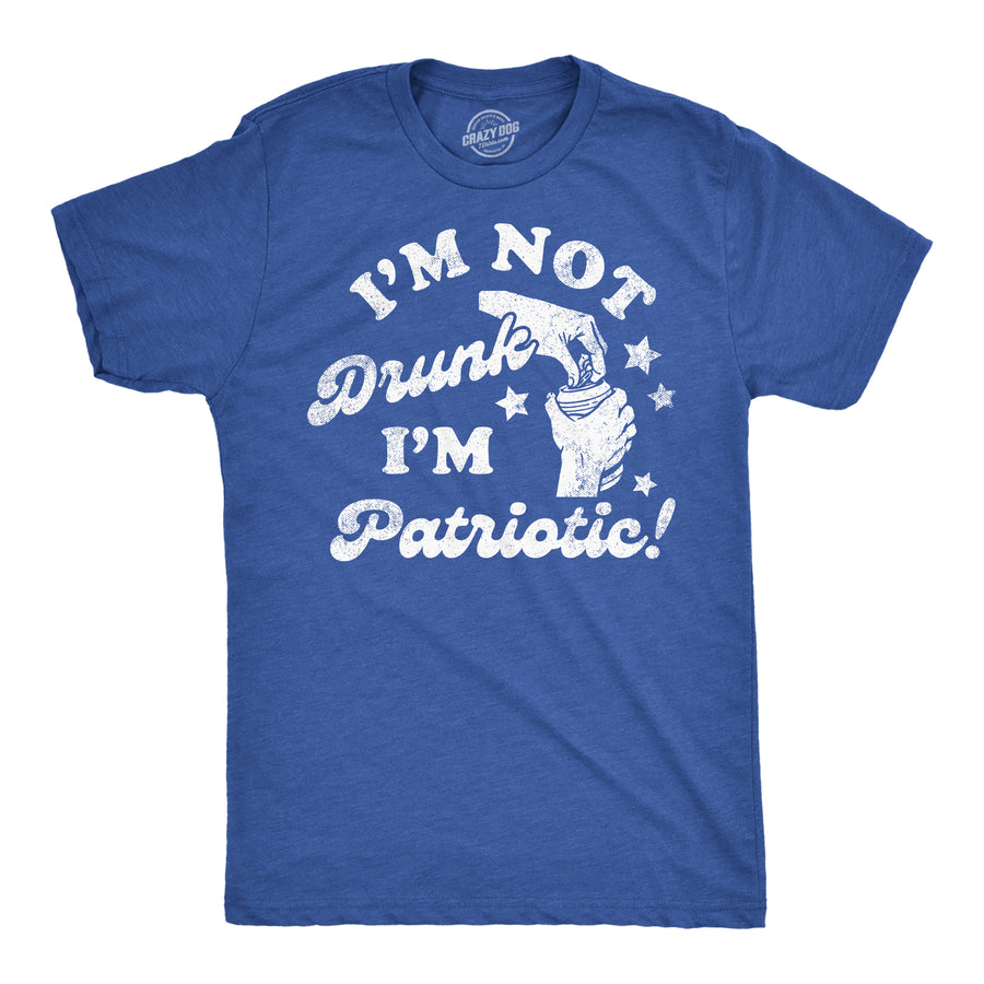 Funny Heather Royal - Im Not Drunk Im Patriotic Im Not Drunk Im Patriotic Mens T Shirt Nerdy Fourth Of July Drinking Tee