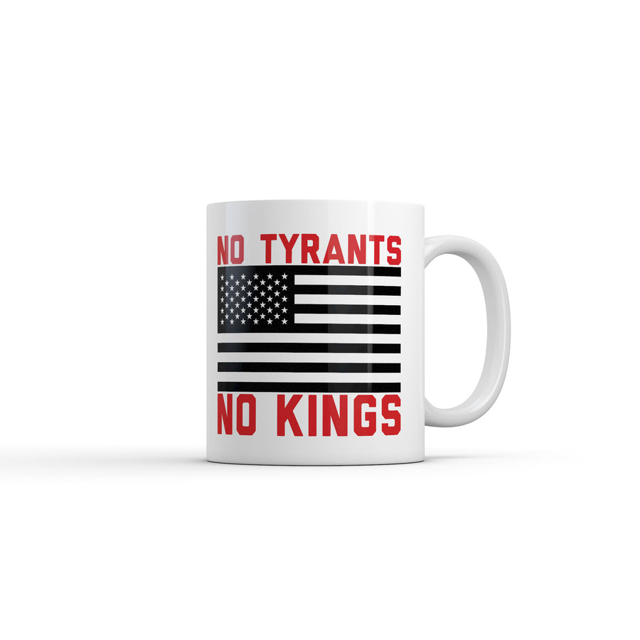 Funny White No Tyrants No Kings Coffee Mug Nerdy political Tee