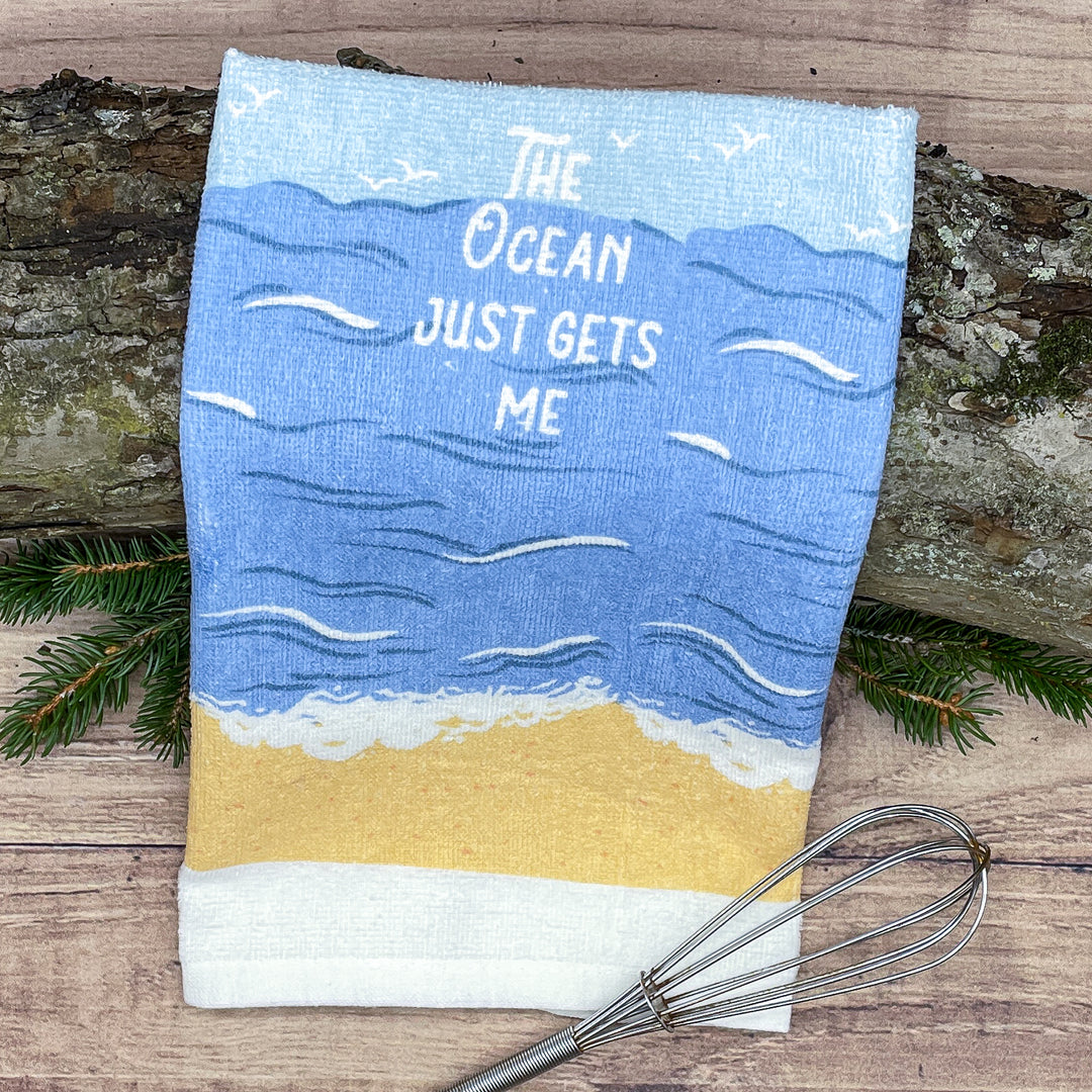 The Ocean Just Gets Me Tea Towel Tea Towel