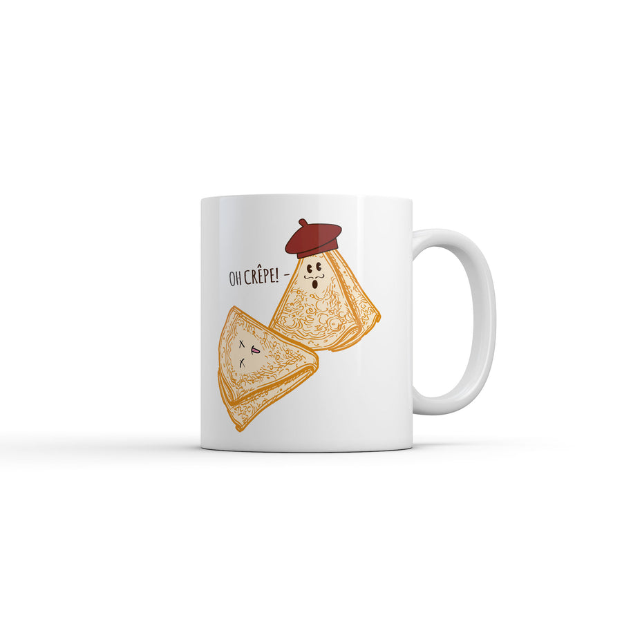 Funny White Oh Crepe Coffee Mug Nerdy food Sarcastic Tee