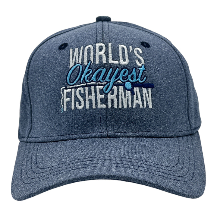 Funny Blue - Worlds Okayest Fisherman Worlds Okayest Fisherman Nerdy Fishing sarcastic Tee