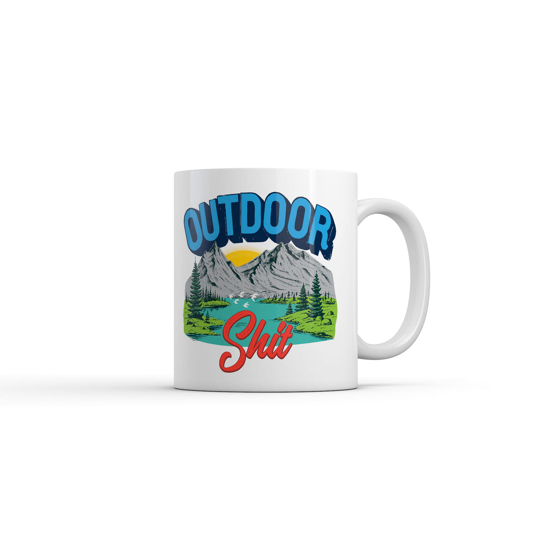 Funny White Outdoor Shit Coffee Mug Nerdy camping Sarcastic Tee