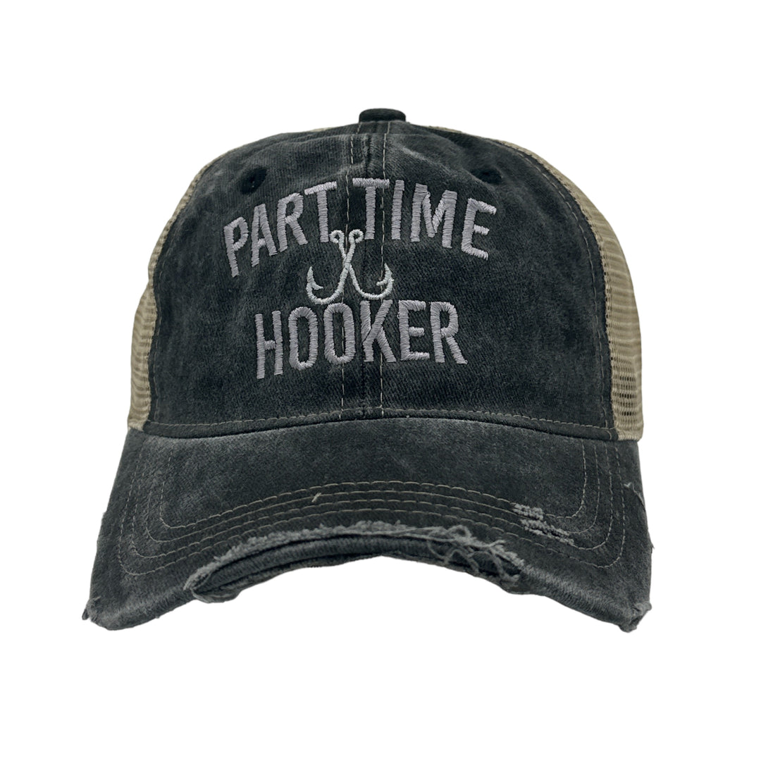 Funny Trucker Black - Part Time Hooker Part Time Hooker Hat Nerdy Fishing Tee