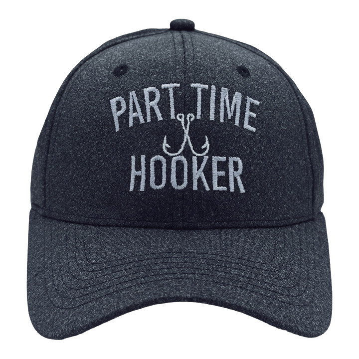 Funny Heather Black - Part Time Hooker Part Time Hooker Hat Nerdy Fishing Tee