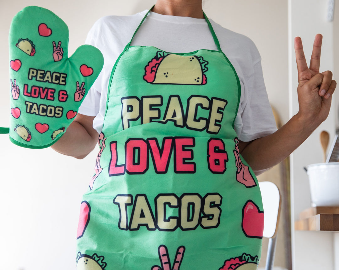 Peace Love Tacos Oven Mitt + Apron Bakeware